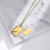 Personalized Stainless Steel Cross Envelope Pendant Necklace for Couples