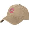 Kiss Pink Lips Washed Baseball Cap Breathable Cotton Low Profile Dad Hat for Unisex