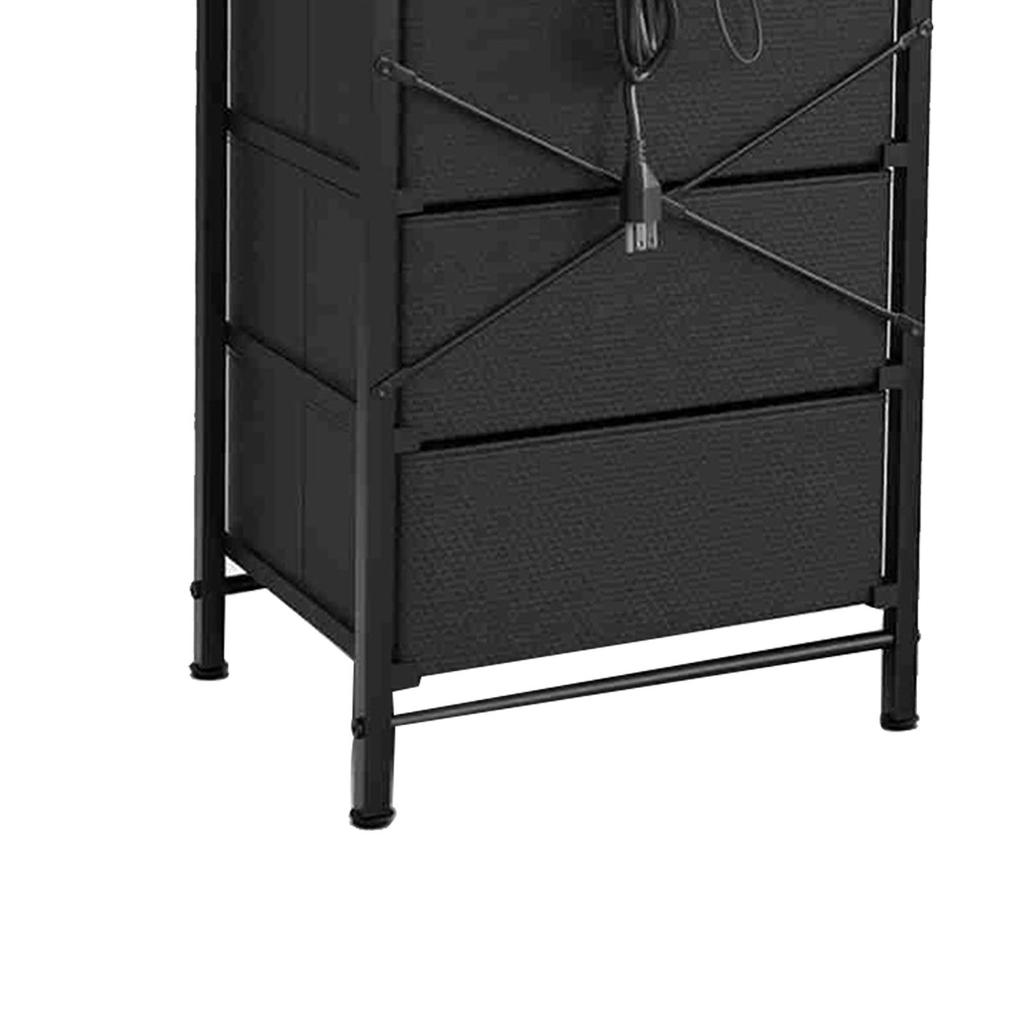 Bedside Table Brown Color Multifunctional Iron and Triamine Plate Nightstand Side Table for Living Room Bedroom