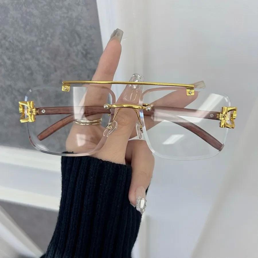 Personality Square Sunglasses Women Men Rimless Sun Glasses Female Male Designer Brand Classic Travel Outdoor