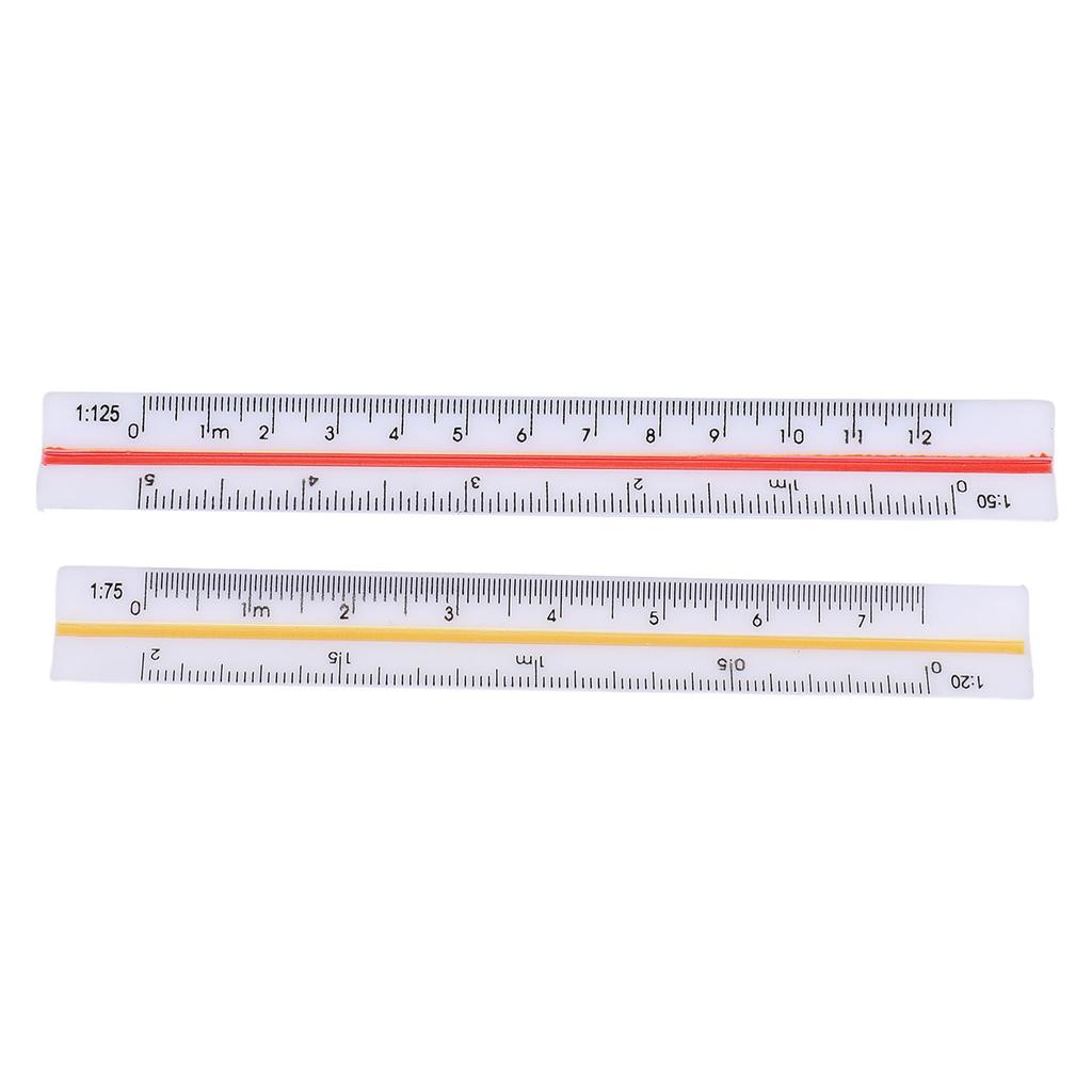 2 ks Architektonické pravítko Sada Plastové Malé měřítko Kapesní Mini pro Inženýra Architekty Inženýrství