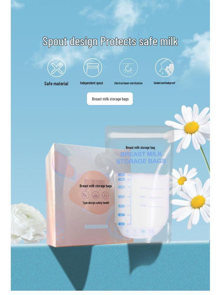 Breast Milk Storage Bags, 100ml, Disposable for Freezing and Preservation