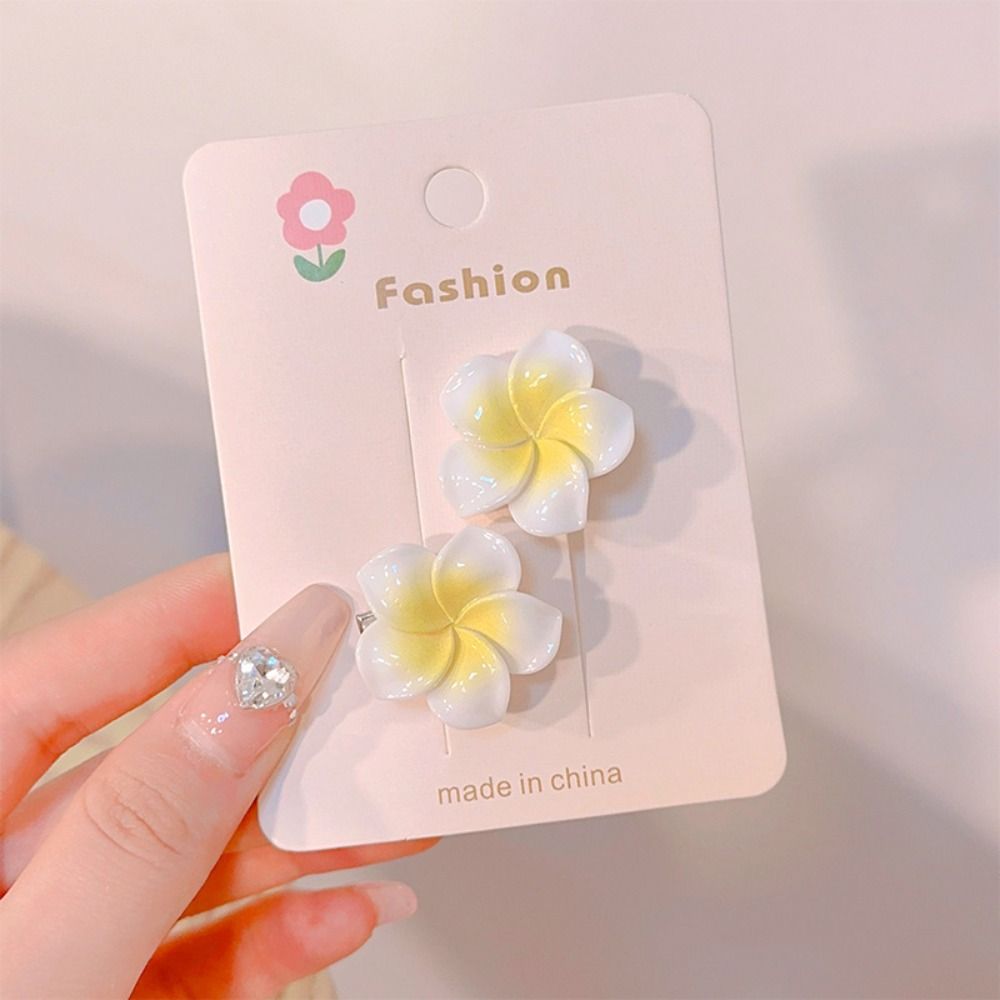 Hair Accessories Egg Flower BB Clip Hair Rope Flower Barrette Plumeria Flower Hair Clip  Kids Gift