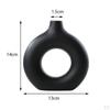 Ceramic Vase Nordic Round Hollow Circular Donuts Floral Flower Pot for Desktop Bedroom Living Room