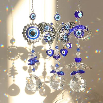 Wall Hanging Pendant Stunning Visual Creative Shape Sparkling Reflective Effect Vibrant Color Decorative Exquisite Faux Crystal Hanging