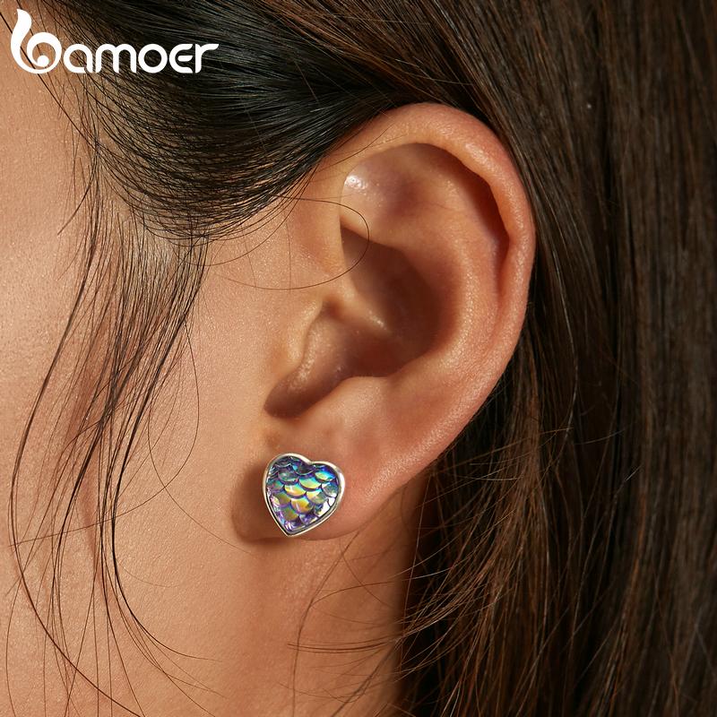 BAMOER 925 Sterling Silver Colorful Zircon Oil Drop Vintage Moth Pendant for Women Fine Jewelry