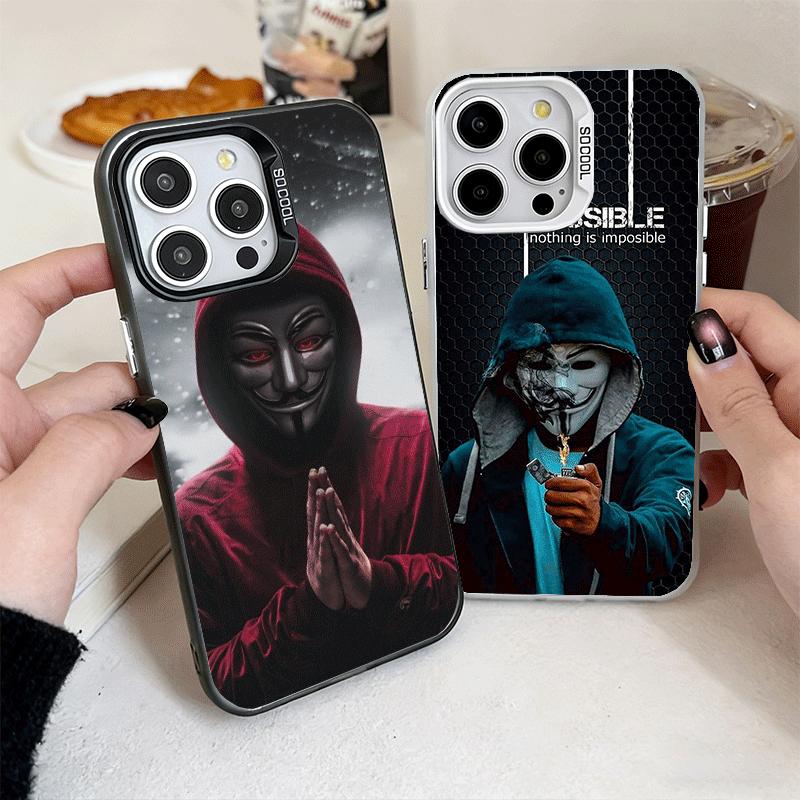 Anonymous V Mask Shockproof Phone Case for iPhone 17 Air 16 16E 15 Pro Max 14 Plus 13 Mini 12 Back Cover Anti Fall Fundas