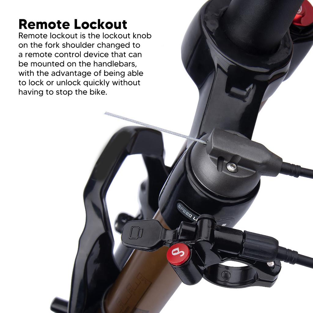 Mountain Bike Front Fork 26in Air Fork Bicycle Shock Absorbing Front Fork Tapered Remote Lockout Black Tube