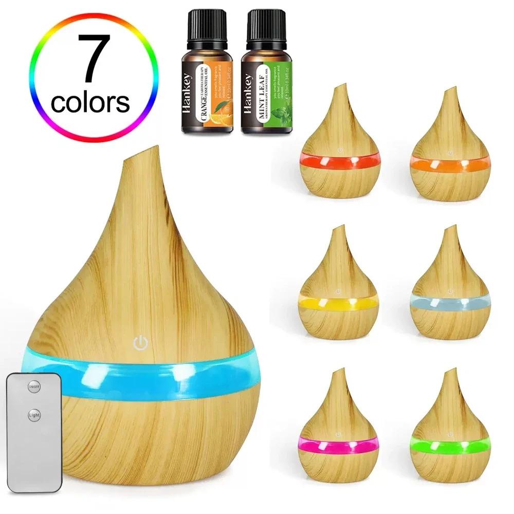 300ml USB Humidifier with 7 Soothing Light Colors, Remote  Perfect for Bedroom, Nursery, or Desk