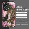 Pink Cherry Blossom Flower Cute Cat Print Tempered Glass Phone Case for Xiaomi 14 Pro+ 15 Ultra 15T 14T 13 12 11T Lite 10 Cover