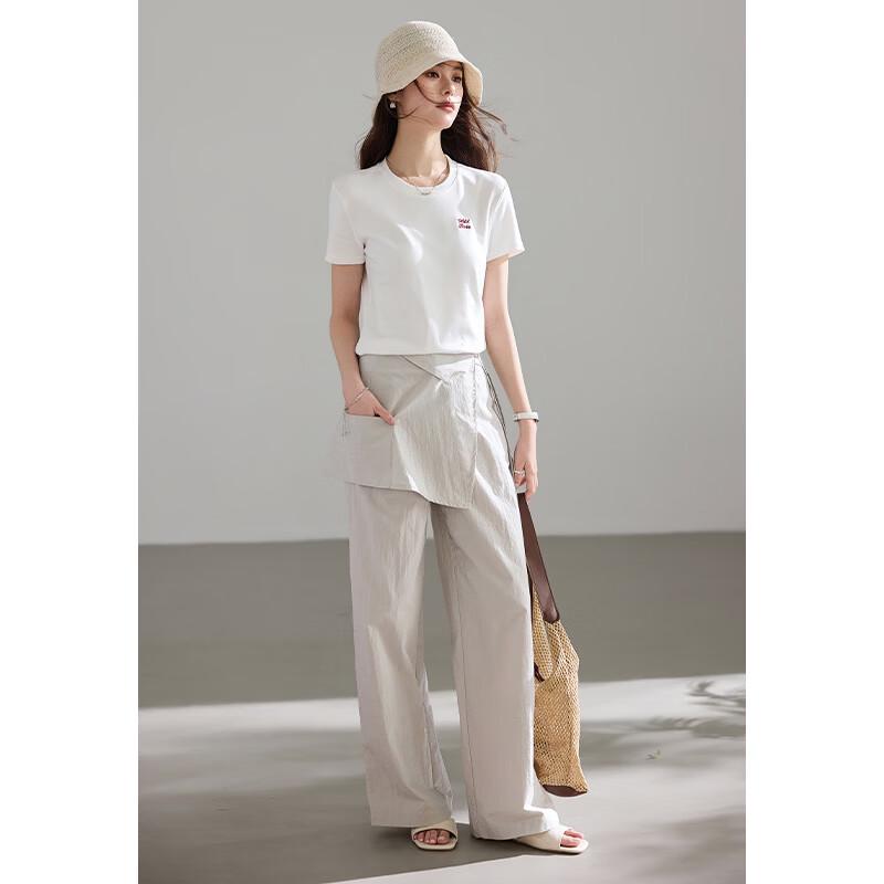 VICTORIA&VERA Quick-Dry Lightweight Two-Piece Pants Set with Skirt