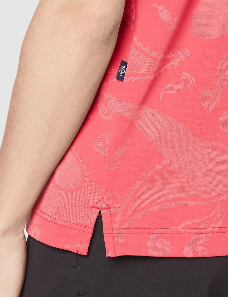 Callaway Short Sleeve Polo Shirt UV Golf C23134114 M Men's (Paisley Pattern, Protection, Moisture-Wicking, Quick-Drying) / / 1100_Red