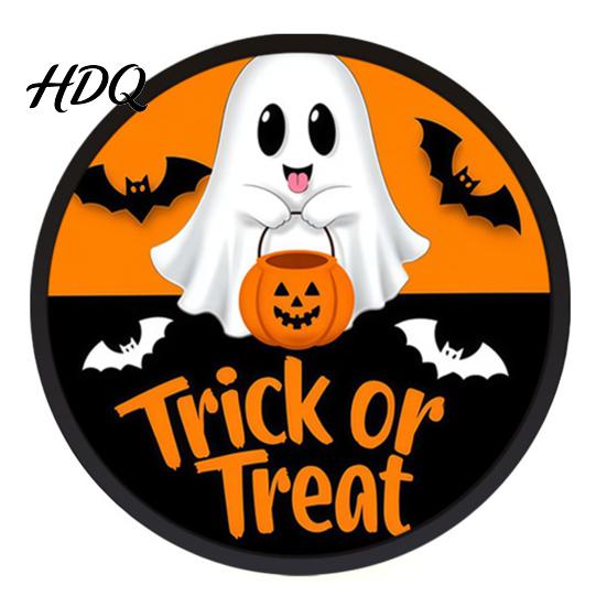 Halloween Holiday Decorations LED Glowing Hanging Decor Acrylic Window Ornament with Light Spooky Durable Signs Sign for Door Wall Haunted