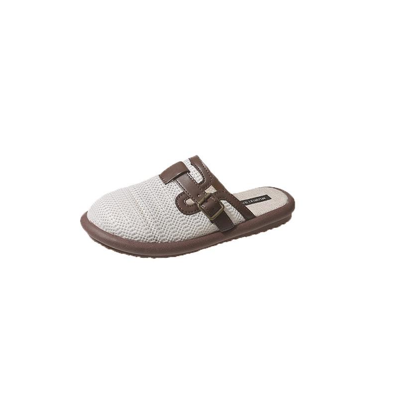 

Fashion Large Size Women s Slippers Summer New Low Heel Convenient Baotou Half Drag Fashion Comfortable Non-slip Wear-resistant Sandals 42