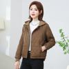 Down cotton-padded clothes women's embroidery short casual hooded cotton-padded clothes versatile warm women's short cotton jacket