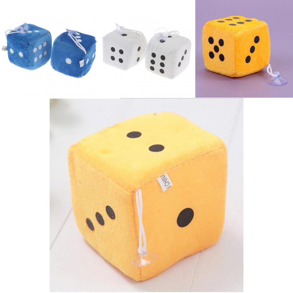 Plush Dice Party Pendant Soft Fluffy Car Decoration
