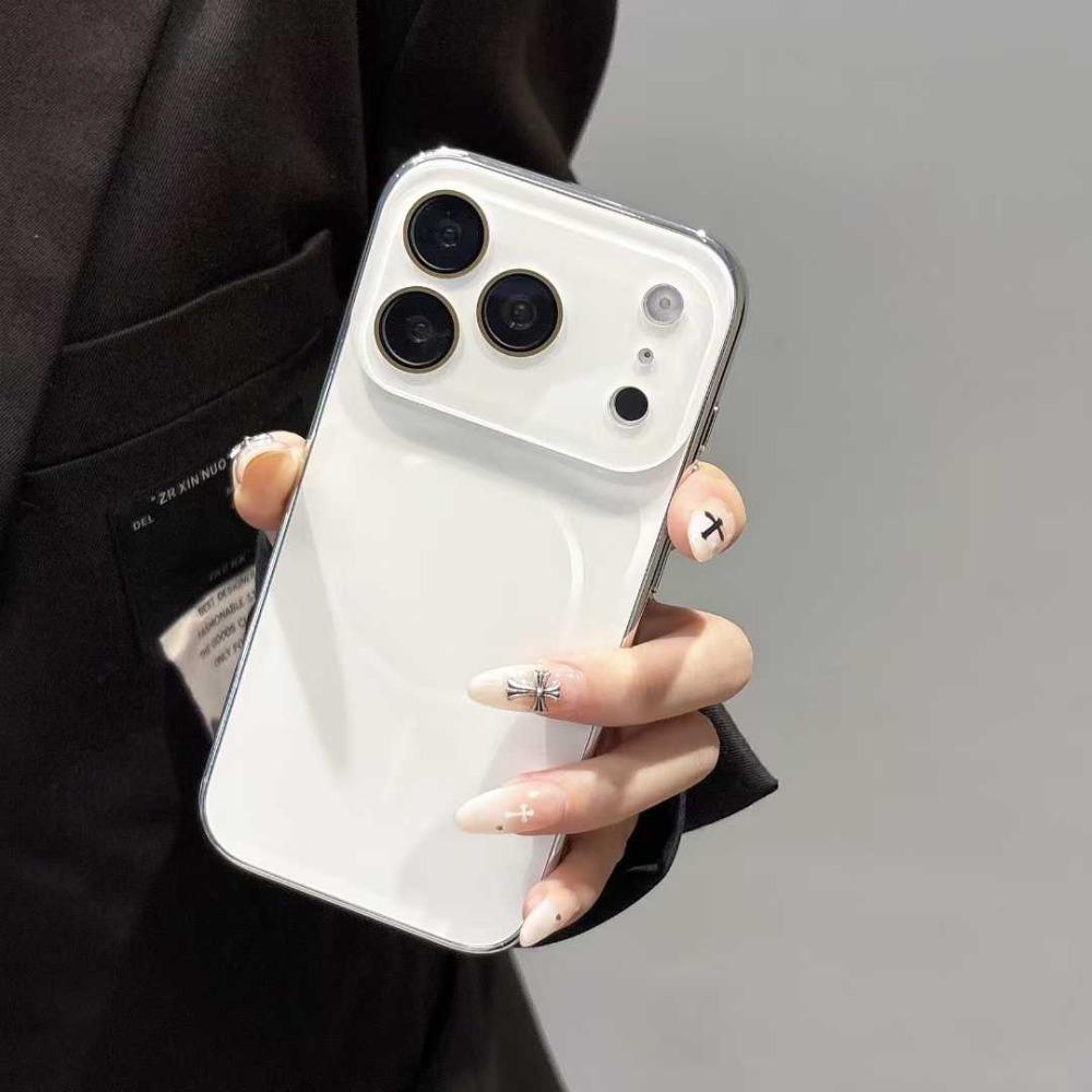Luxury Matte Plating For Magsafe Magnetic Laser Camera Case for iPhone 17 Pro Max 16 15 14 13 Wireless Charging Protection Cover