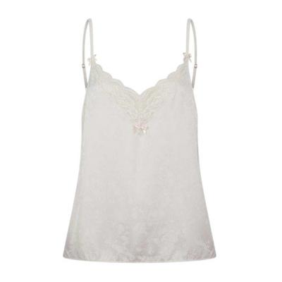 Womens/Ladies V Neck Regular Sleeveless Pyjama Top