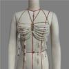 Dámské perlové korálkové třásně Pod krkem Crop top Body šperk Řetízek na hrudník Tílko Braletka Outfit do nočního klubu Párty