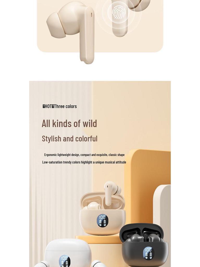 2025 Wireless Noise-Cancelling In-Ear Bluetooth Headphones for Sports, Compatible with Android, Huawei, and Apple