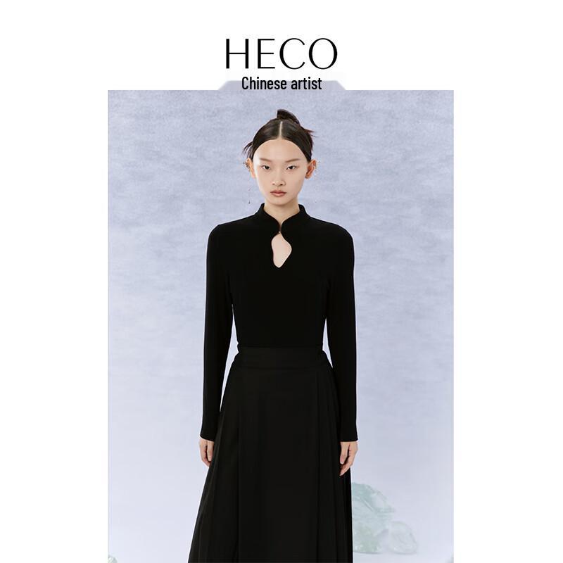 

HECO Женский вязаный топ с длинным рукавом на флисовой подкладке в новом китайском стиле M