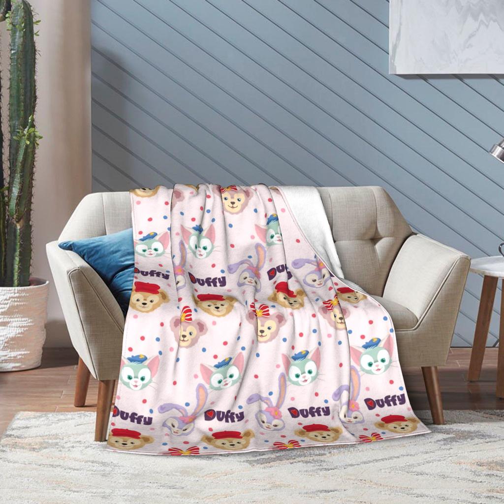 Duffy Bear & Friends ShellieMay Blanket Cartoon StellaLou Gelatoni Flannel Funny Warm Throw Blanket for Home Winter