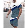 Men's Printed Short Sleeved T-shirt+shorts Set