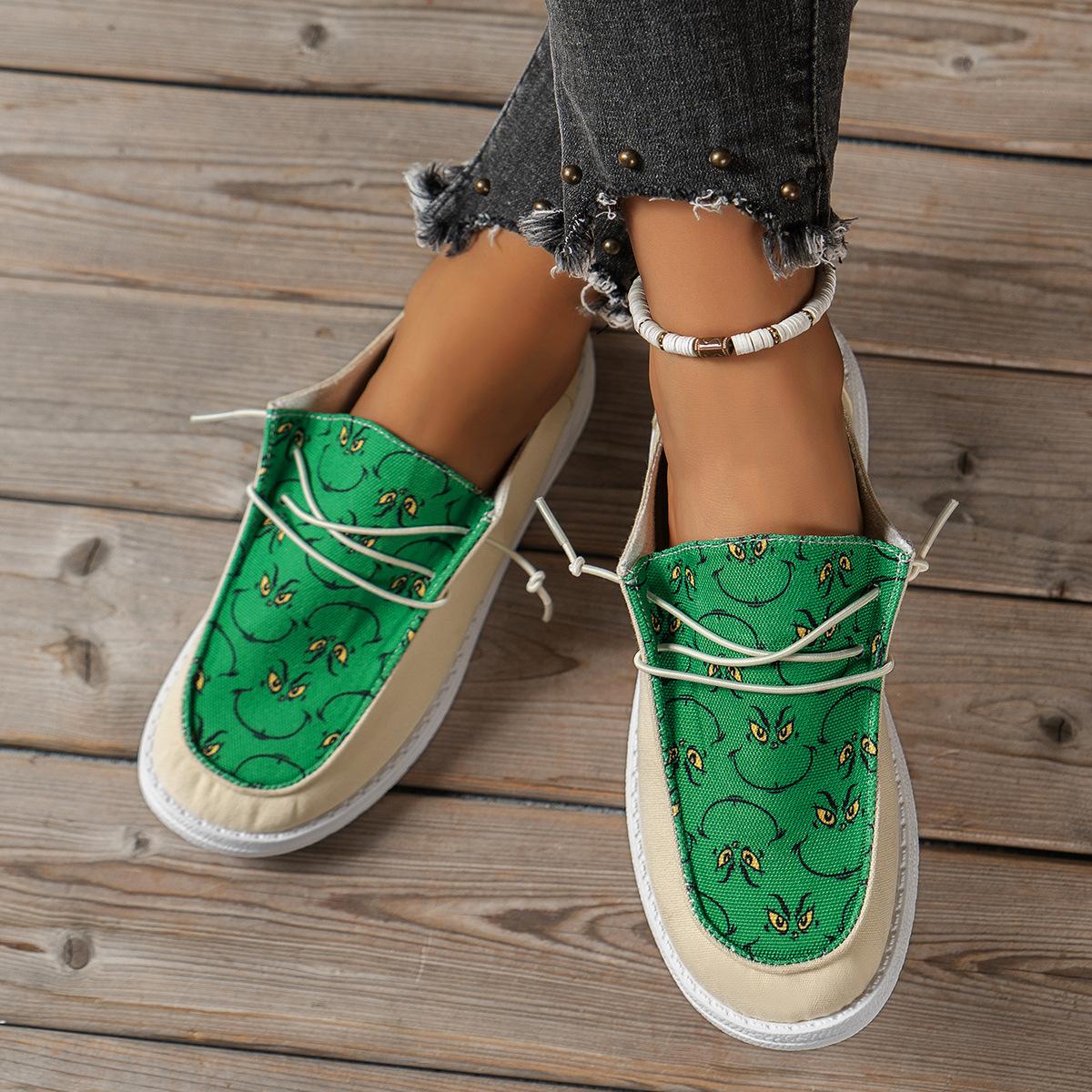 

Низкие парусиновые женские туфли на плоской подошве 43 зелёный