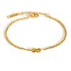 Minimalist Knot Link Chain Bracelet for Women,Gold Color Stainless Steel Bracelets,New Trendy Waterproof Jewelry Gift