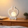 Minimalist Couple Night Light Ceramic Couple Statue Holding The Lamp Abstract Art Couple Figurine Nightlight for Home Bedroom Nightstand Decoration