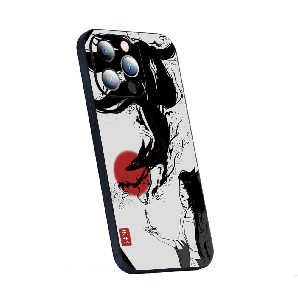 Nine-tailed fox art fashion design Phone Case For iPhone 17 16 e 15 14 13 12 Plus Mini Pro Max Soft black Shockproof Cover