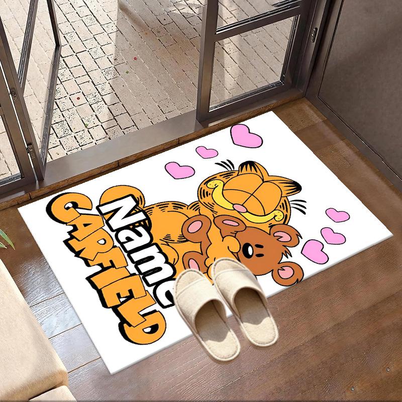 Custom Name Personalized Garfield Print Carpet, Versatile Home Decor Rug, for Playroom, Apartment, Balcony, Entryway, Hallway Gift