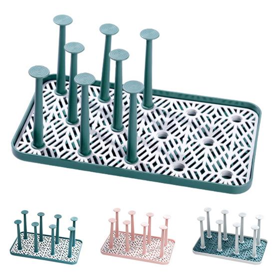 Dust-proof Cup Drying Rack Multifunctional Plastic Draining Glass Cup Holder Stand Home Decoration