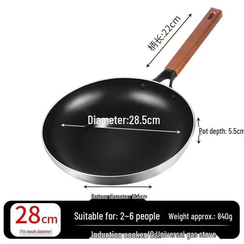Non-Stick Single Handle Frying Pan for Steak, Eggs, and More - Compatible with Gas and Induction Cookers.