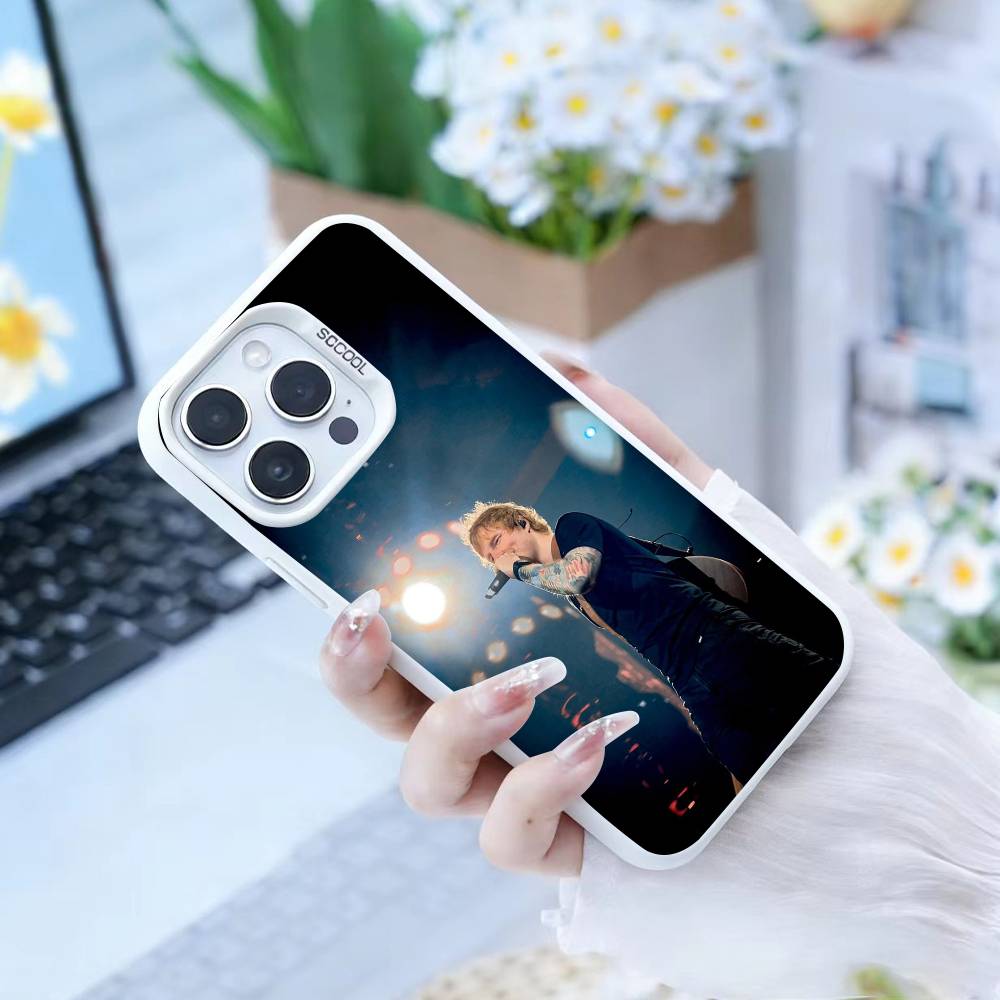 Sänger E-Ed Sheeran Handyhülle Für iPhone17, 16,15,14,13,12 Pro Max weiß Candy Matt Stoßfeste Hülle