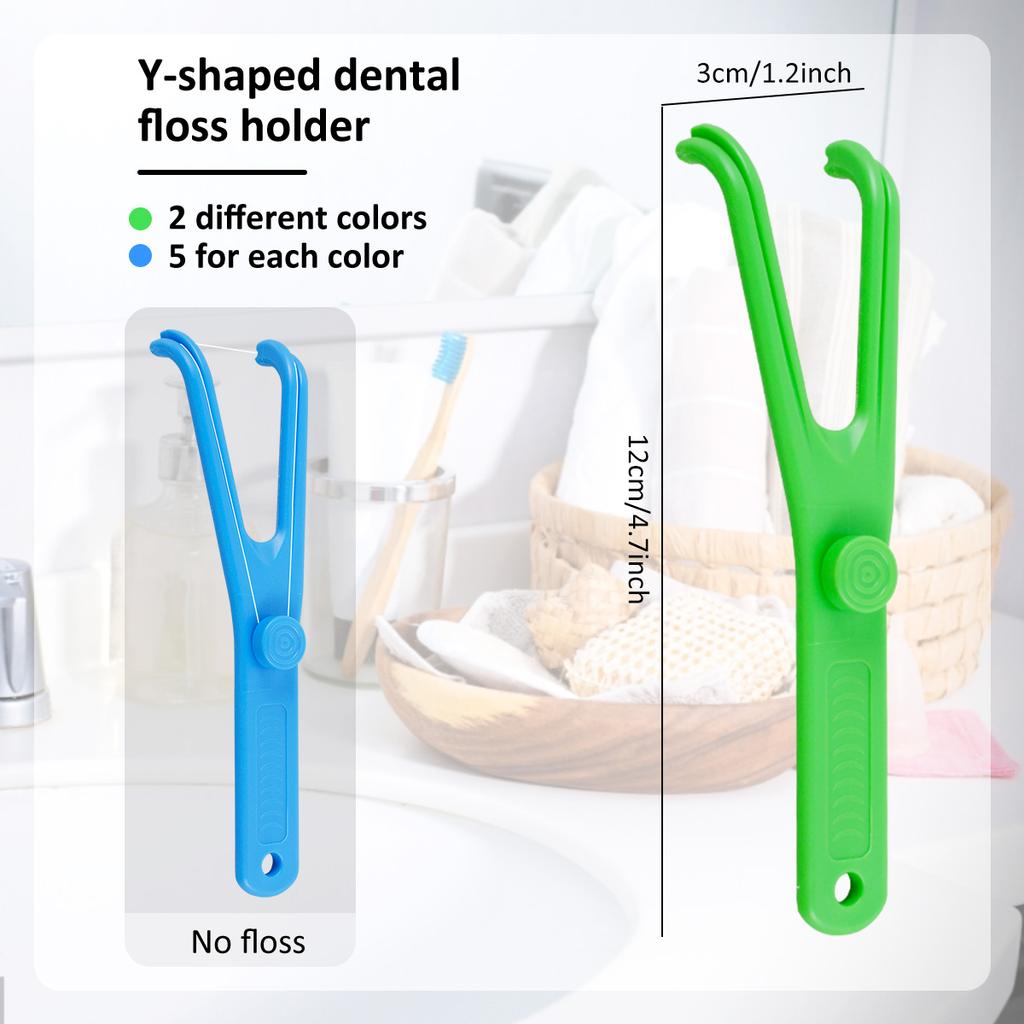 10/20Pcs Dental Floss Holder Y Shape Plastic Dental Floss Rack Reusable Pick Holder Teeth Clean Care Tool Without Dental Floss