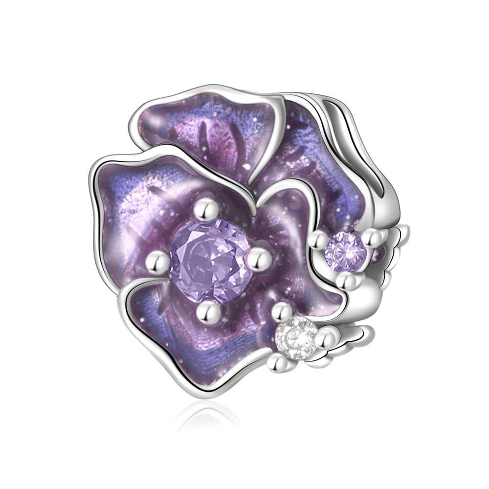 925 Silver Ferris Wheel Beads & Rose & Grapes Dangle Charm Fit Bracelet Boutique Necklace Purple Pendant Gift