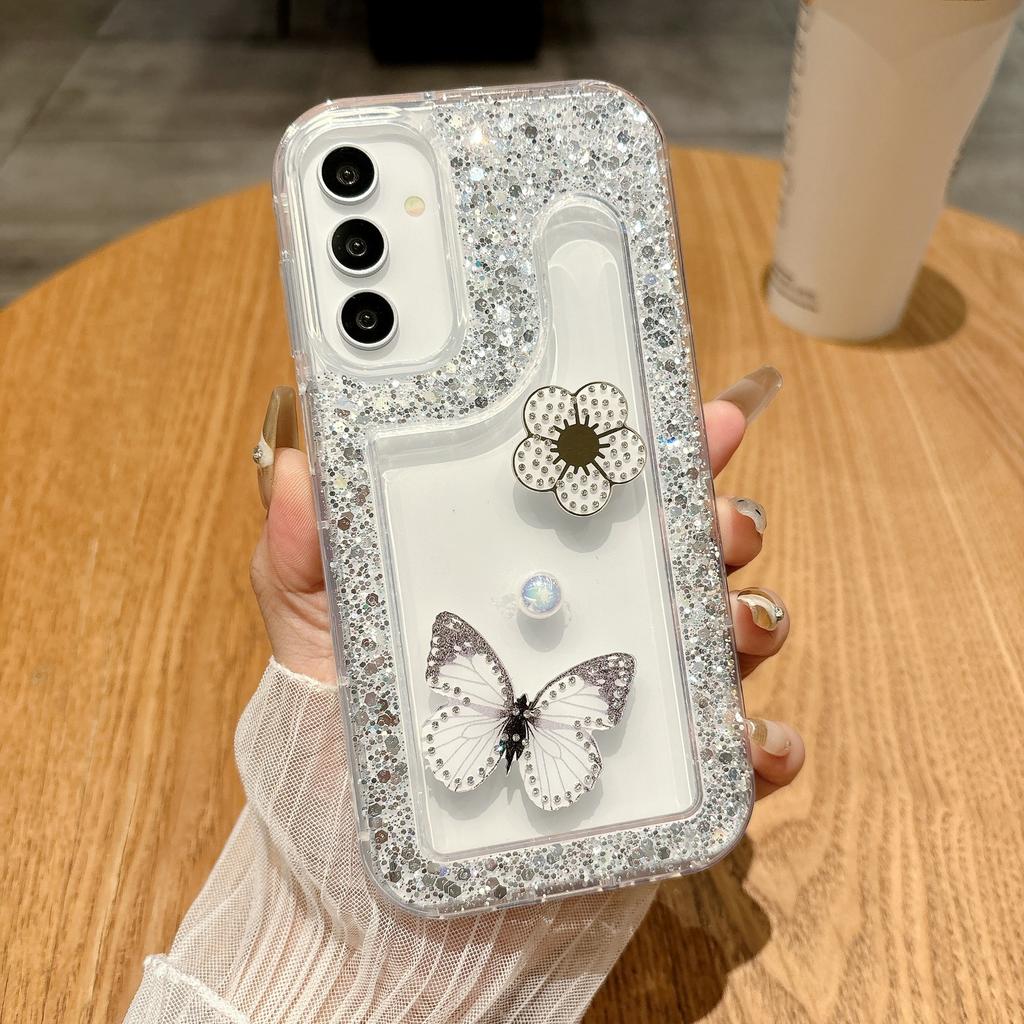 Applicable To Apple 16Promax Butterfly Glitter Mobile Phone Case iPhone12 XSAMX Epoxy Protective Case 14