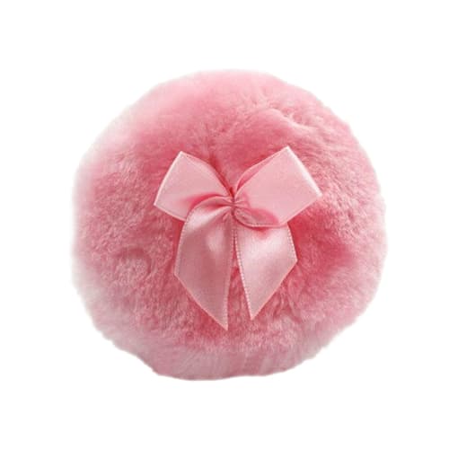 Furry Powder Puff, Baby Powder Puff for Adults, Soft Round Body Cosmetic Powder Puff with Ribbon Ribbon, Dry Makeup Tool for Home/Travel, Body Powder