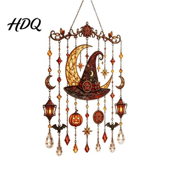 Modern Wind Chimes for Office Holiday Sun Catcher Chime Acrylic Festive Hanging Decor Christmas Elegant Halloween Day of The Dead Glowing