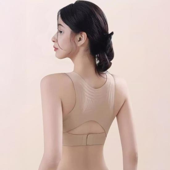 Posture Corrector Bra for Women Front Closure Wireless Padded Bra Full Coverage Back Support Everyday Bra