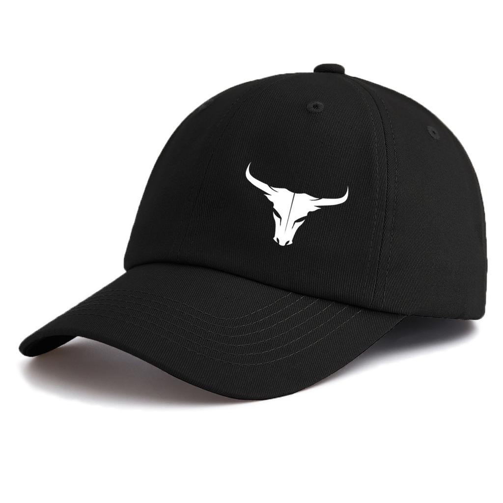 pc BULL HORN Print Baseball Cap for AdultsMinimalist Retro Style Casual Soft Adjustable Dad HatPerfect As Gift