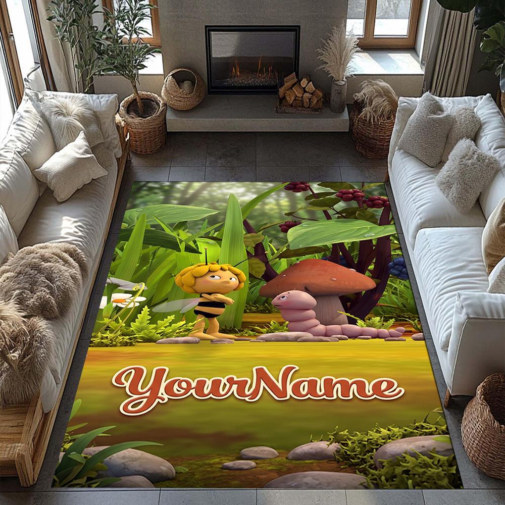 Biene Maja Customize Text Carpet Suitable for Dining Room Outdoor Game Room Decorate room Antislip Carpet Decorate Offices Spiritual Gift
