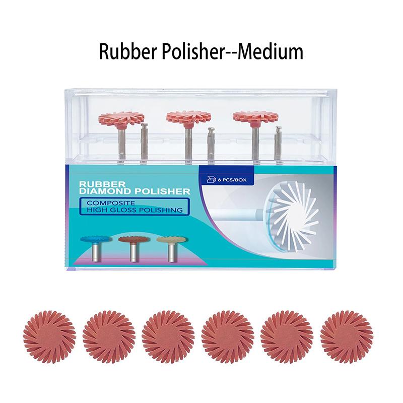 14mm Dental 16pcs Polisher Rubber Wheel Composite Resin Polishing Disc 3 Colors Spiral Flex Brush