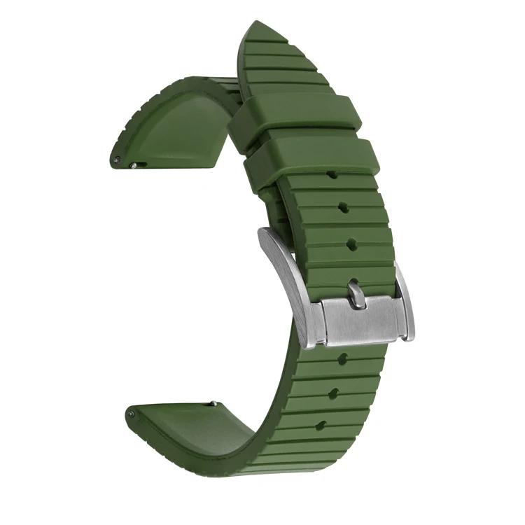 Premium-Grade Fluoro Rubber Strap 20mm 22mm 24mm Men Diving Quick Release Watch Band Bracelet for Seiko Omega for Huawei GT 4