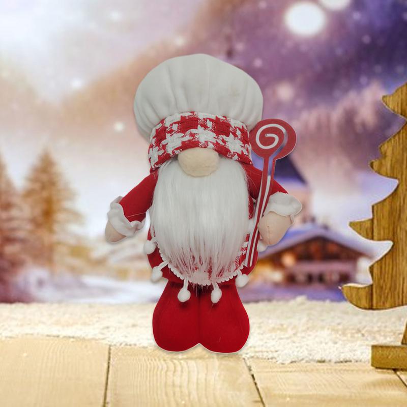 Christmas Gnomes Plush 9.8 Inch Faceless Dwarf Doll Plush Gnomes Hold Candy Cane For Christmas Holiday Home Indoor Display