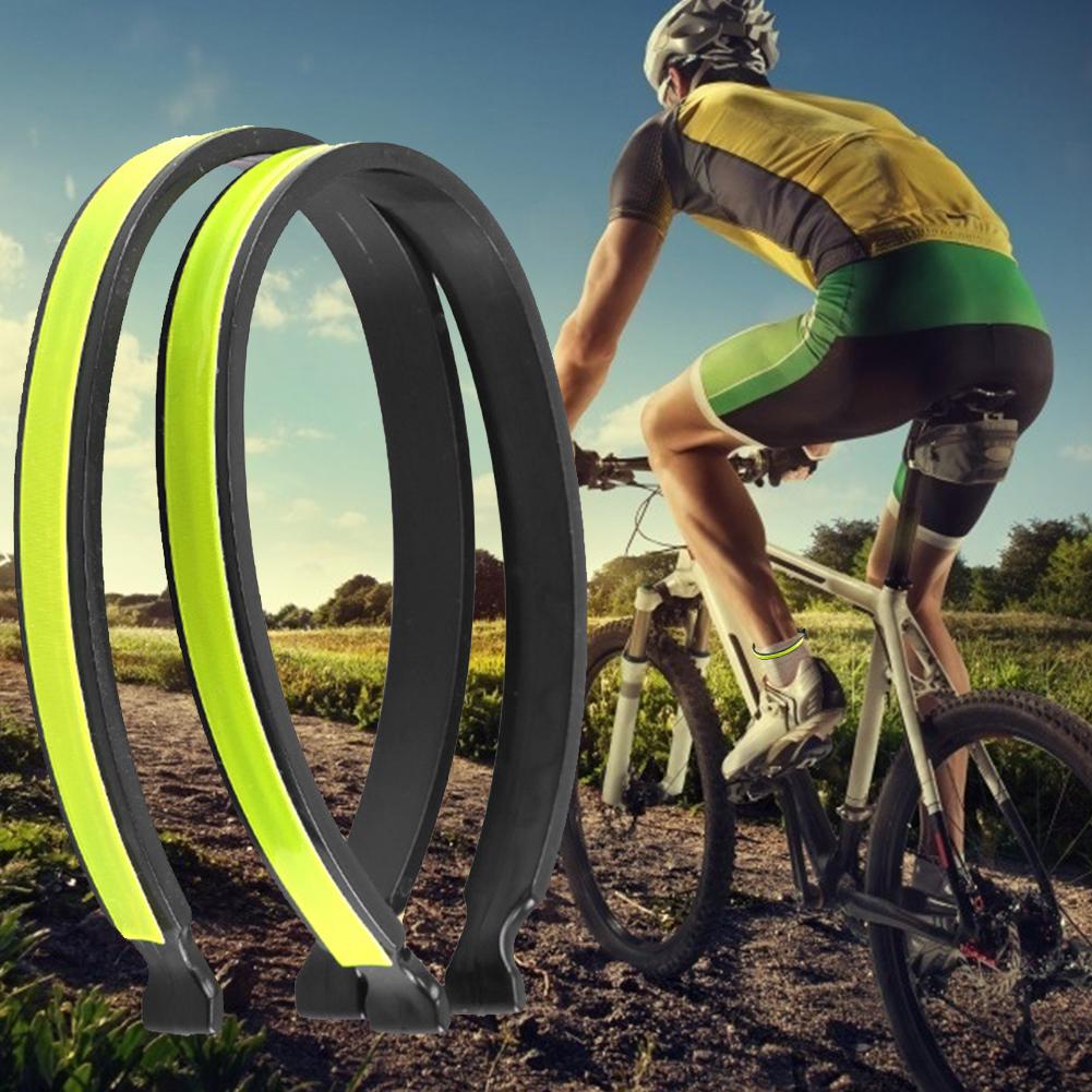2pcs/set Reflective Cycling Leg Rings Fluorescent Color Bicycle Pants Clip Multifunction Oil Prevention for Women Kids Men