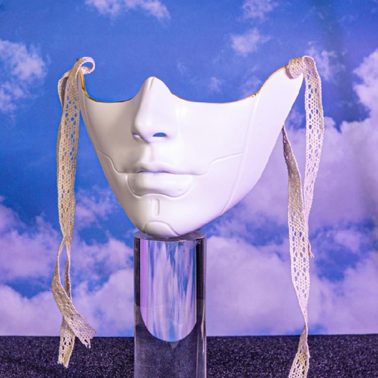 Halloween Costume Mask Phantom Mask White Half Face Mask For Women Men Cosplay Enthusiasts Masquerade Decoration Mask