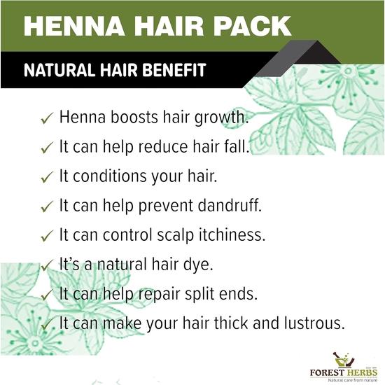 The Forest Herbs Naturlig pleie fra naturen 100% økologisk henna, indigo, amlapulver for hår svart kombinasjon hver 100 gram
