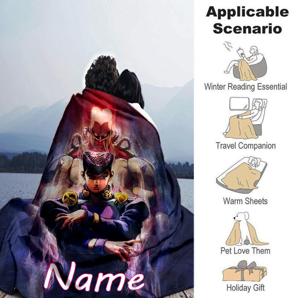 Customiz Name Personality JoJo's Bizarre Adventure Blanket Soft &Warm Sofa Office Bed Travel Lunch Break Blanket, Gift Suitable All Seasons